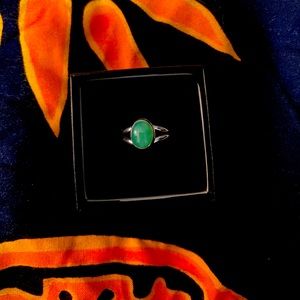 925 Sterling Silver Aqua Chalcedony ring size 7